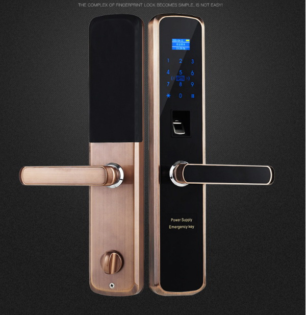 Smart Home Free Handle Biometric Fingerprint Intelligent Keyless Door Lock