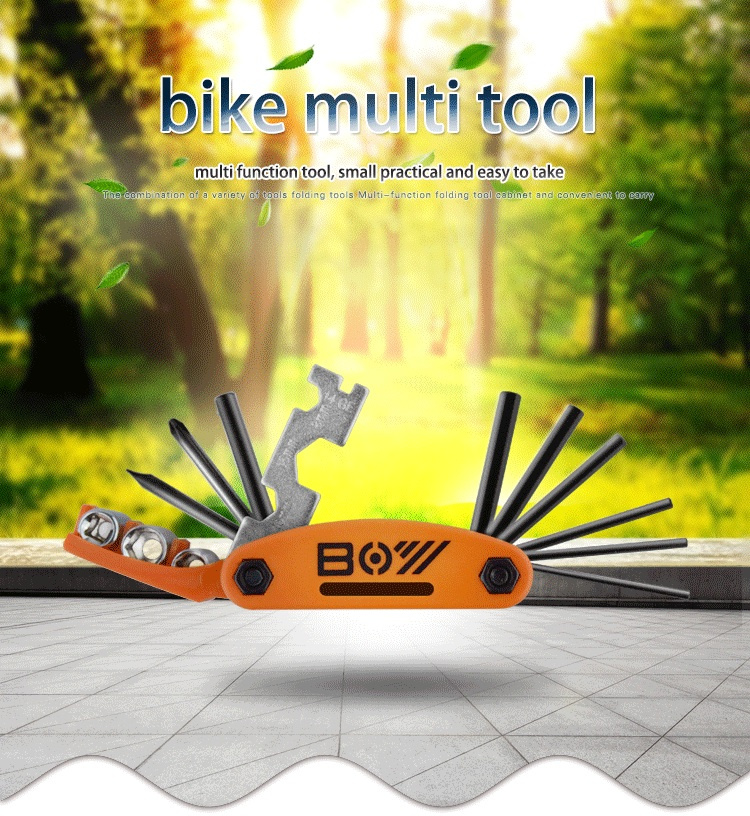 Wholesale 16 in 1 Folding Hand Tool Bicycle Multi Function Boy Bike Tool