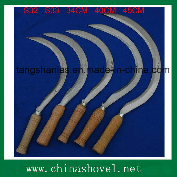 Hand Tool Wood Handle Sickle Agricultural Tool