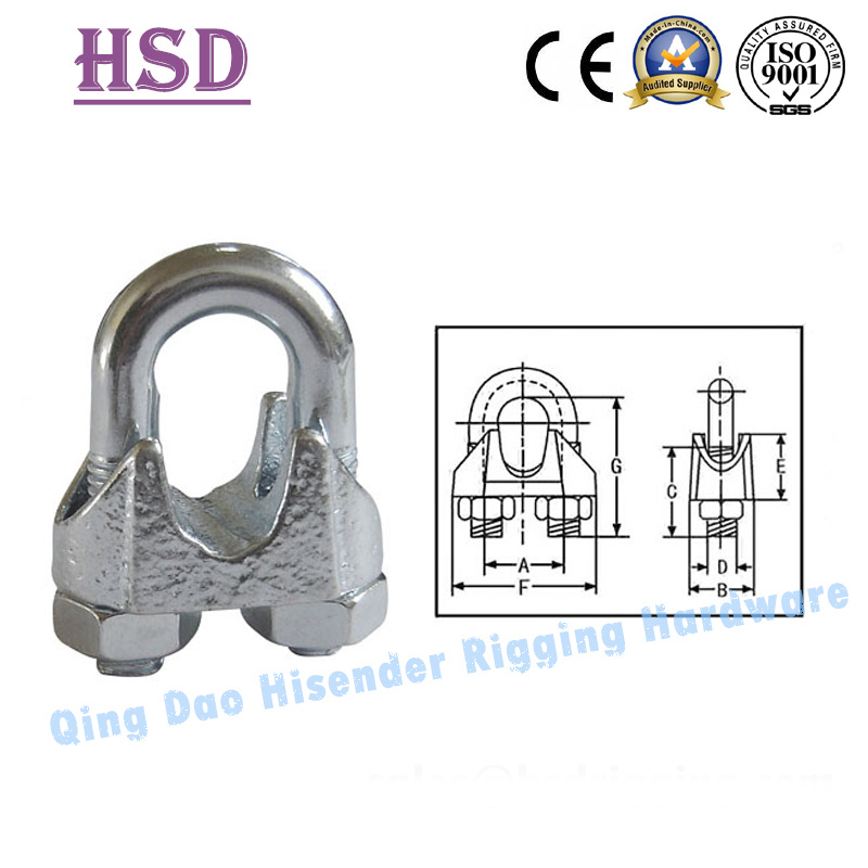 E. Galvanized Malleable Cast Iron DIN741 Wire Rope Clamp