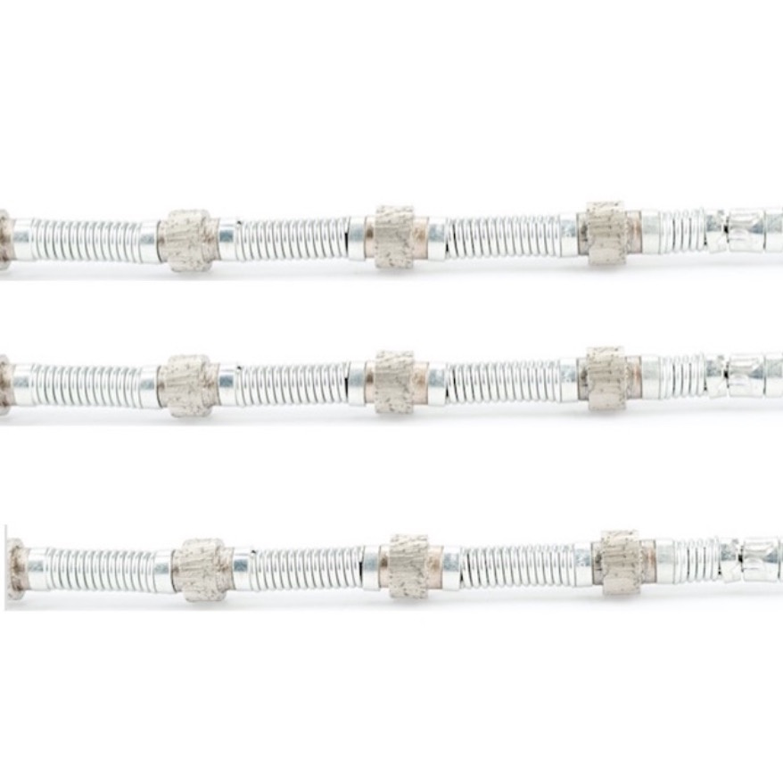 Spring Diamond Wire Saw with Sintered Diamond Beads for Dry and Wet Cutting of Marble Limestone and Travertine in Quarry