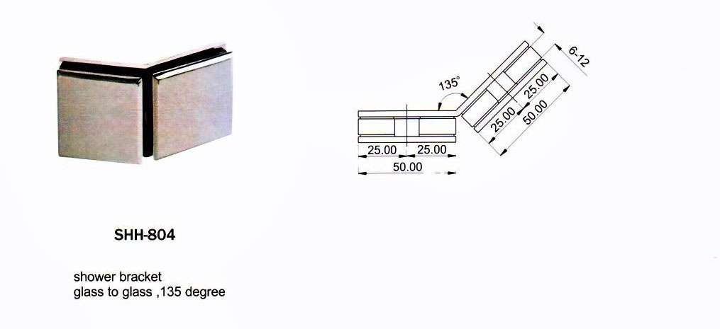 Shh-804 Stainless Steel Furniture Hardware Glass Bracket