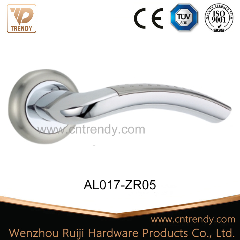 Fold Type Pit Surface Aluminum Door Handle on Rosette (AL017-ZR05)