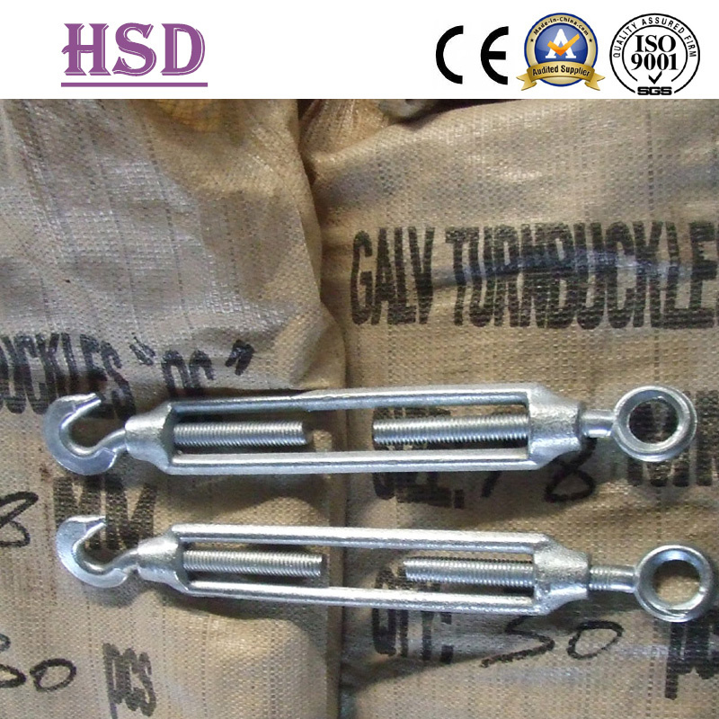 Marine Hardware Galvanized Commercial Type Malleable Iron Eye& Hook Turnbuckle