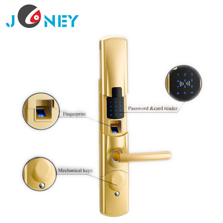 Digital Home Security Smart Electronic Fingerprint Door Handle Lock with 100 Fingerprints