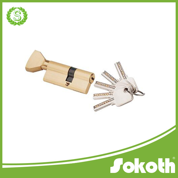 Gold Tone Metal Safety Home Single Open Door Lock Cylinder