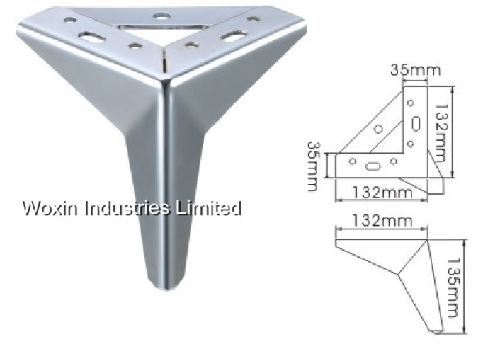 Y Shape Iron Chrome Furniture Assembly Hardware (119B)