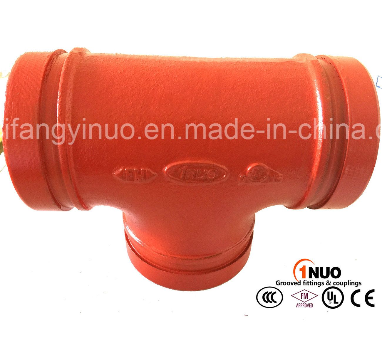 FM/UL Ductile Iron Grooved Equal Tee for Fire Fighting Systems