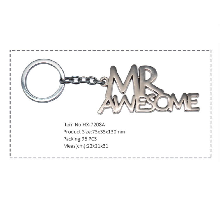 Home Decoration Promotional Metal Double Side Keychain Hx-7208A