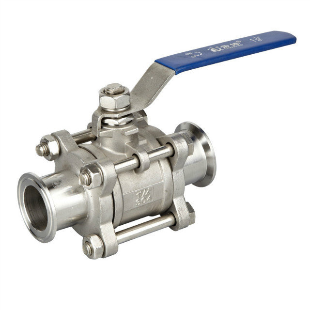 3PC Stainless Steel Ball Valve with Clamp Ends