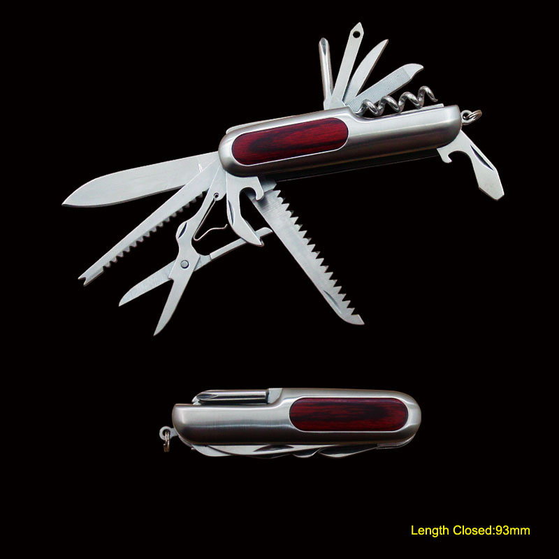 Multi-Function Knife with Wooden Handle (#6119)