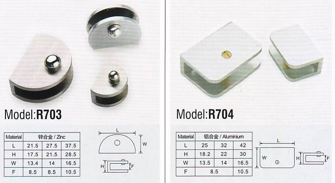 Furniture Hardware, Glass Clamp Olorful Hardware