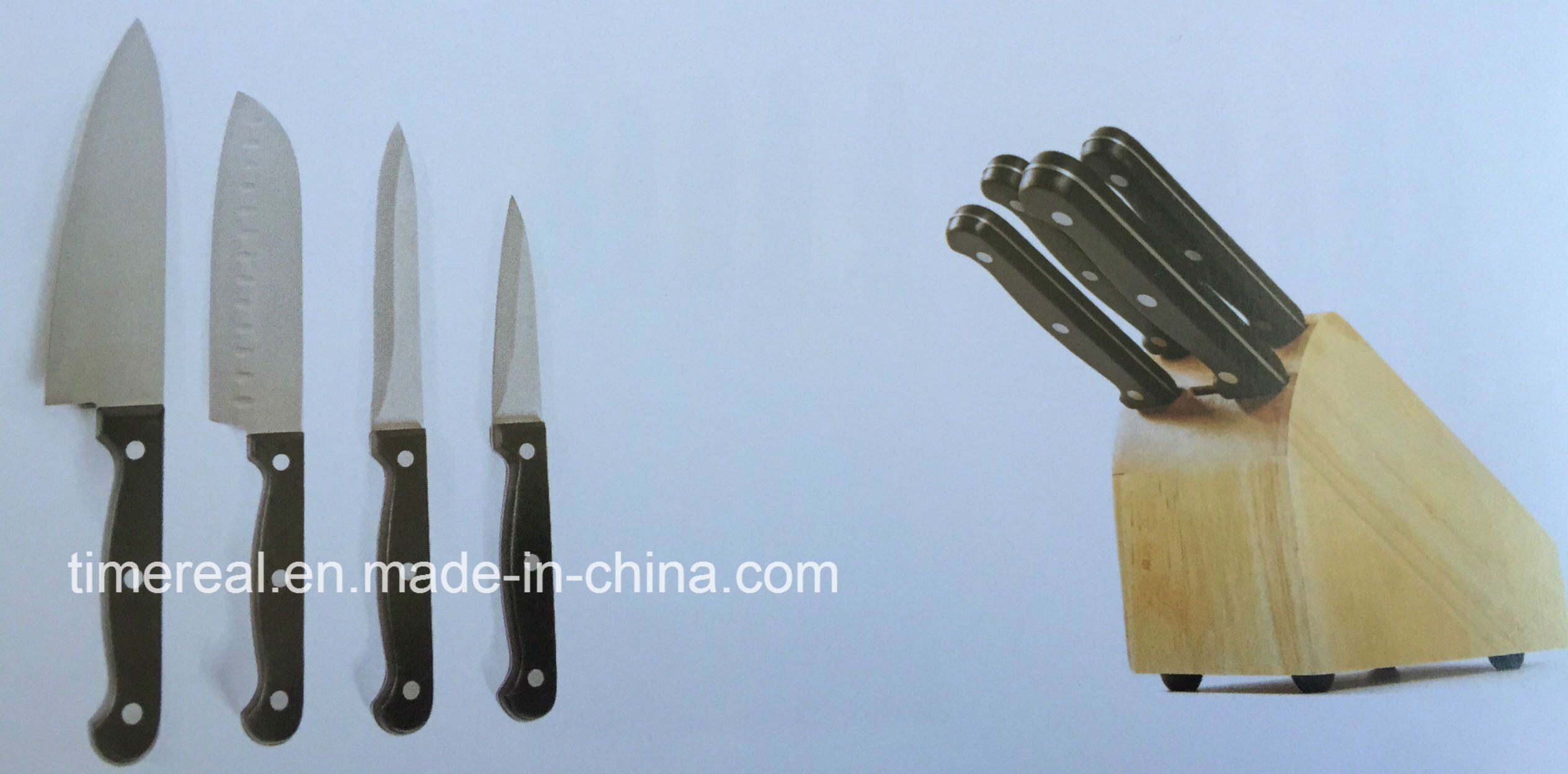 Stainless Steel Kitchen Knives Set with Painting No. Fj-0052