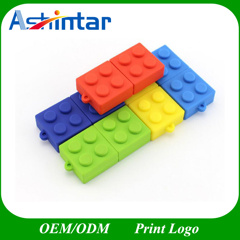 USB2.0/USB3.0 Plastic USB Flash Drive Building Block Shape USB Stick