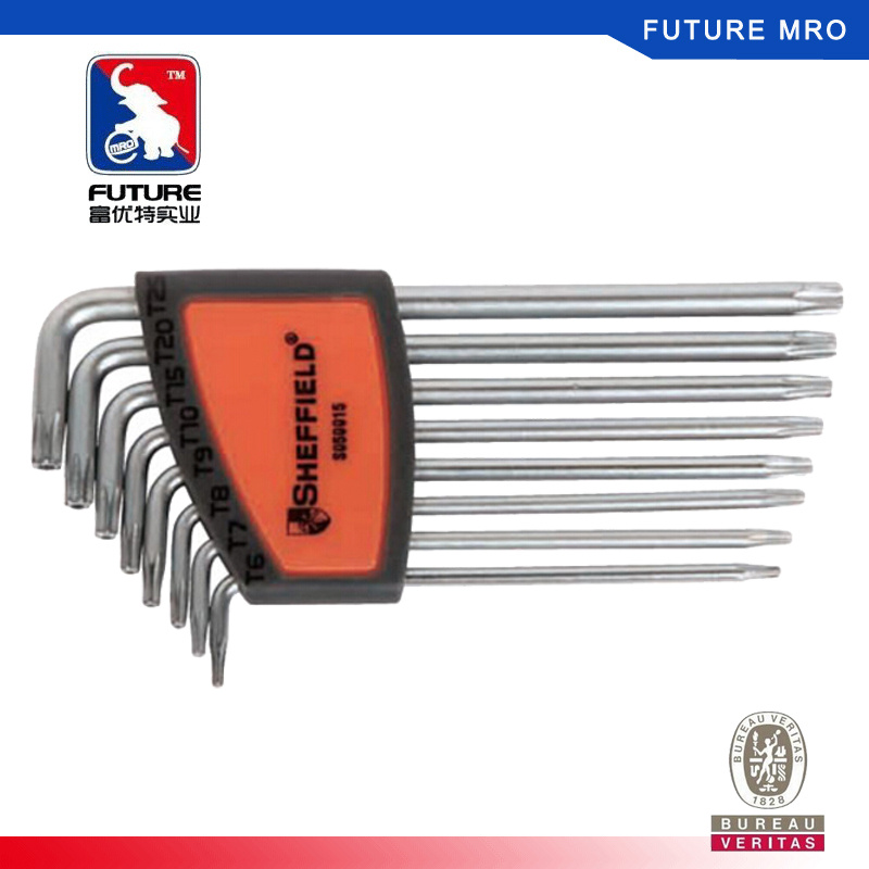8PC Long Arm Torx Key Wrench Set with Satin Finish
