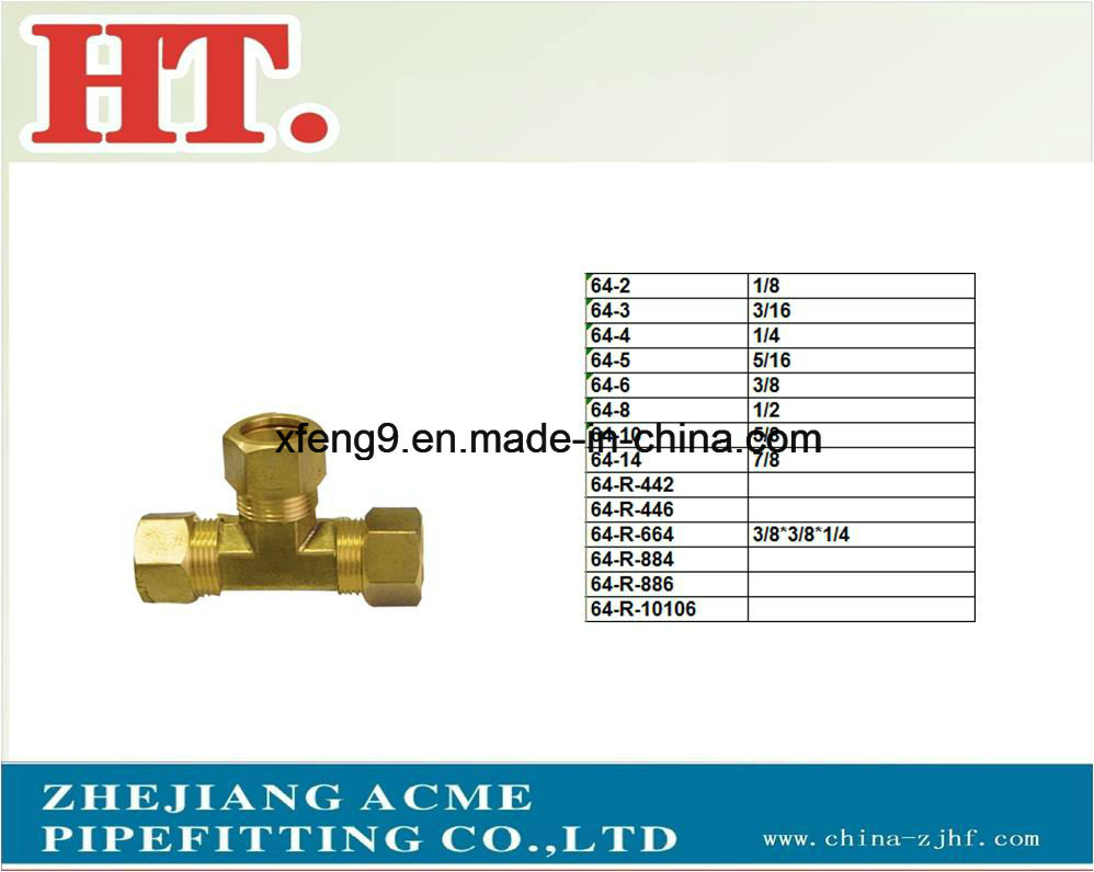 Us High Quality Flare Male Comp Tee Fitting with Nut