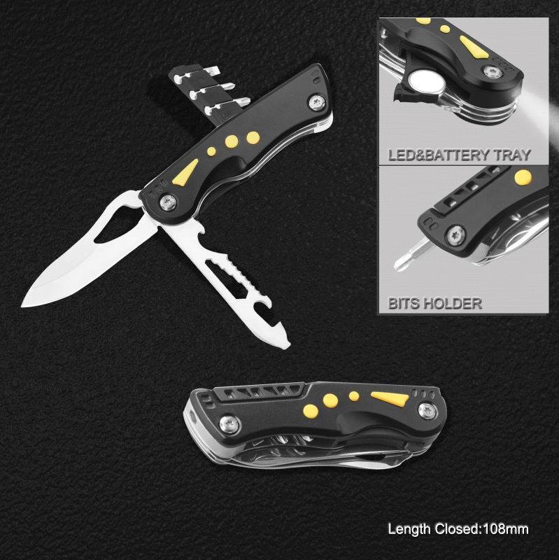 Multi Function Pocket Knife with LED Flashlight (#6209AM)