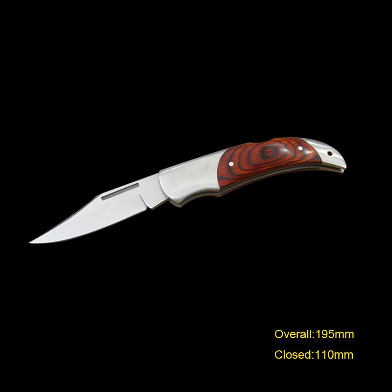 Folding Knife with Wooden Handle (#322)