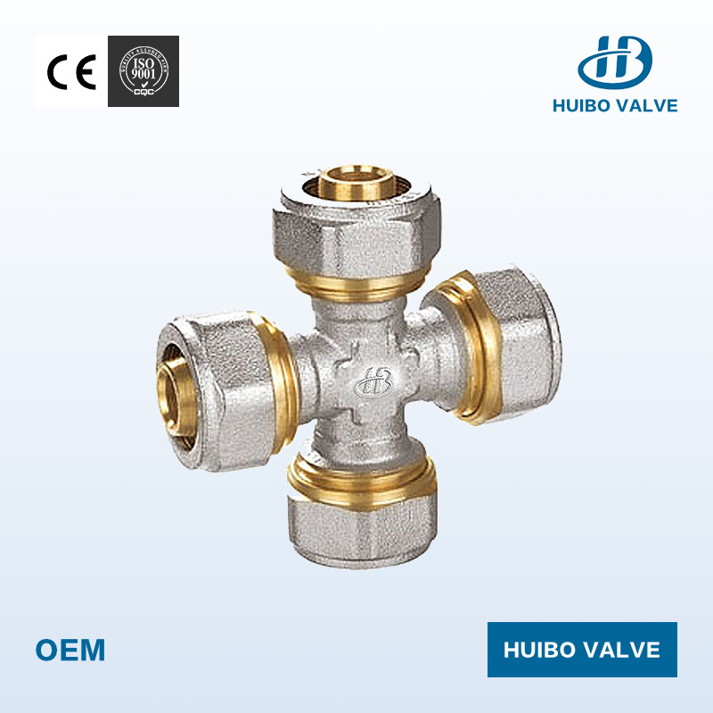 Cross Type Brass Fitting Surface Galvanzied