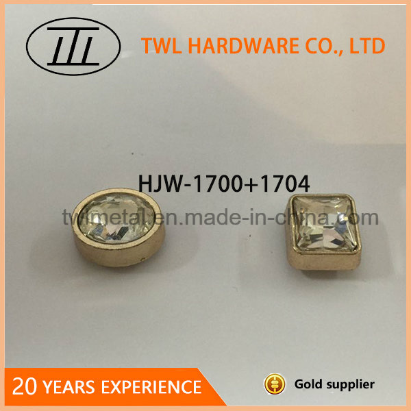 Metal Fittings of Round Rhinestone and Square Rhinestone. Handbag Hardware Decoration