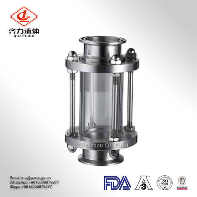 Sanitary Tubular/ Inline Stainless Steel Sight Glass with Glass Tube Circular Sight Glass for Home Brewing