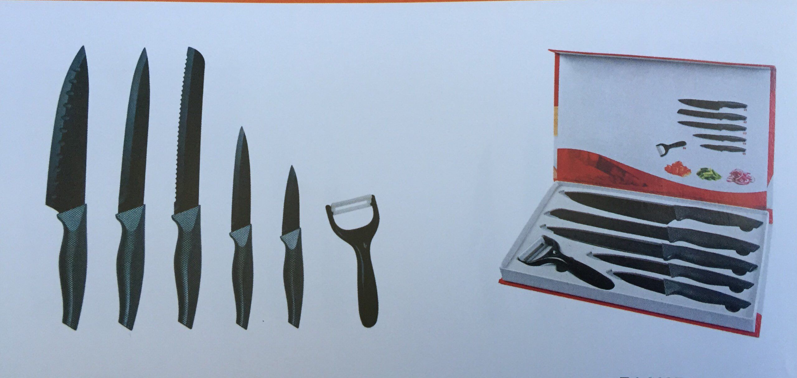 Stainless Steel Kitchen Knives Set with Painting No. Fj-004