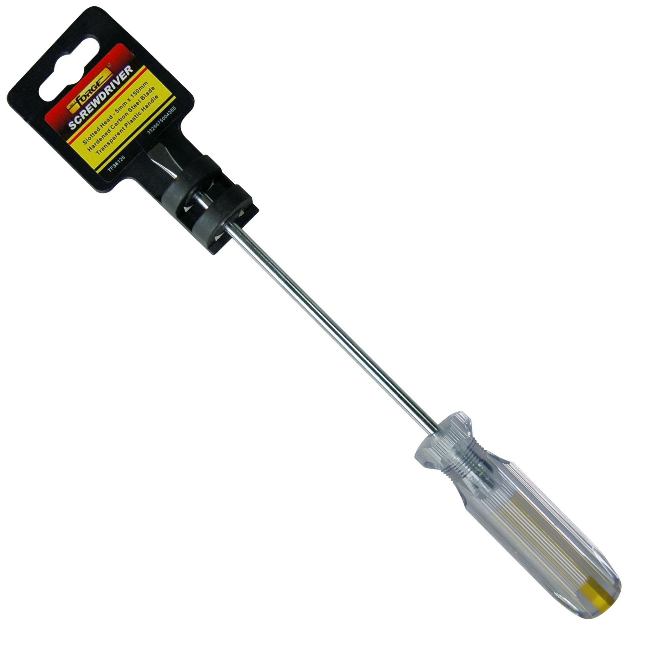 Hand Tools 6*150mm Transparent Handle Flat/Straight/Slotted Head Screwdriver