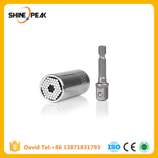 Universal Torque Wrench Head Set Socket Sleeve 7-19mm Power Drill Ratchet Bushing Spanner Key  Magic Grip Multi Hand Tools