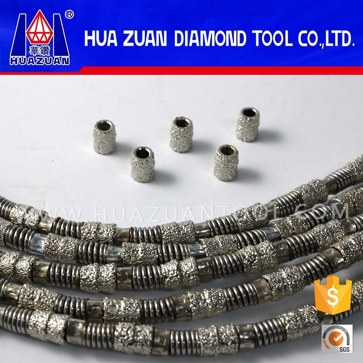 Vacuum Brazed Diamond Wire Saw for Marble Cutting