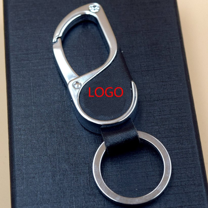 Kc_M_828 Zinc Alloy Custom Logo Metal Souvenir Leather Keychain