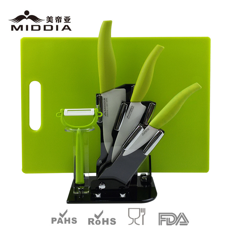 Kitchenware Ceramic Kitchen Knife Block Set with Chopping Board