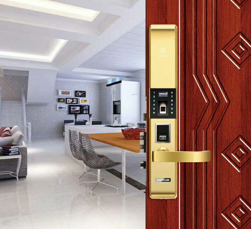 Sliding Cover Stainless Steel Biometric Fingerprint Keypad Door Lock