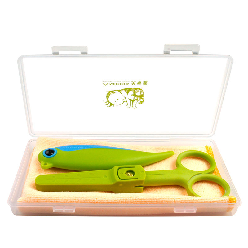 Ceramic Folding Fruit Knife & Scissors Set with Plastic Case