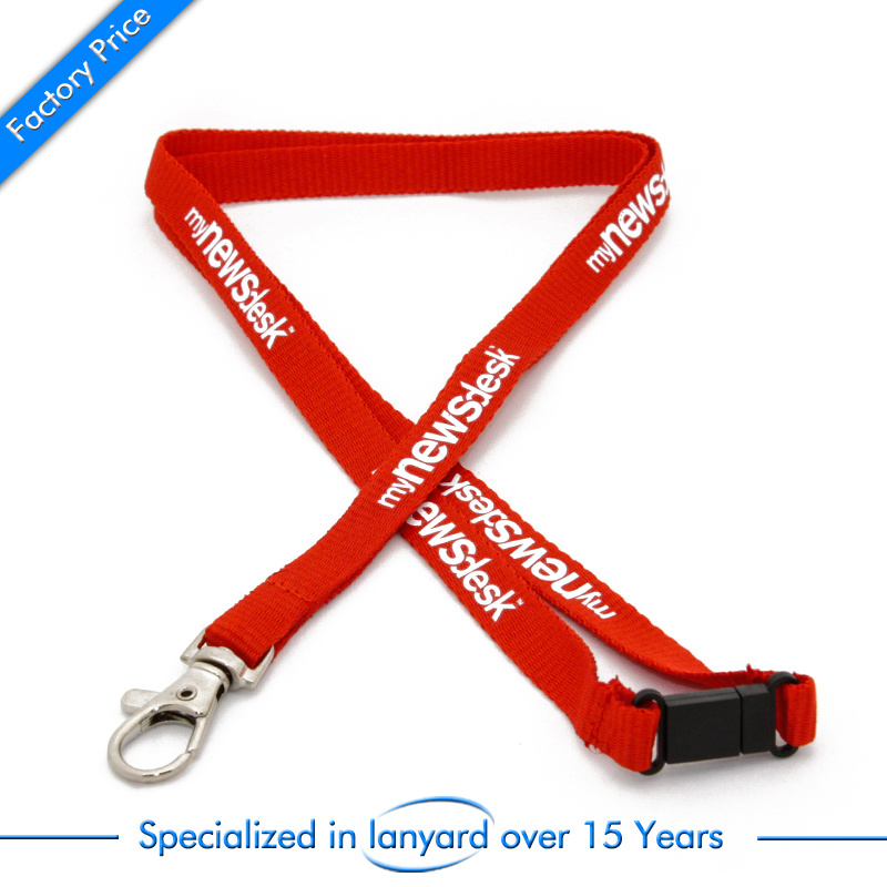 Customized Promotion Flat Polyester Lanyard Gift Charms Clasp Dubai Hardware