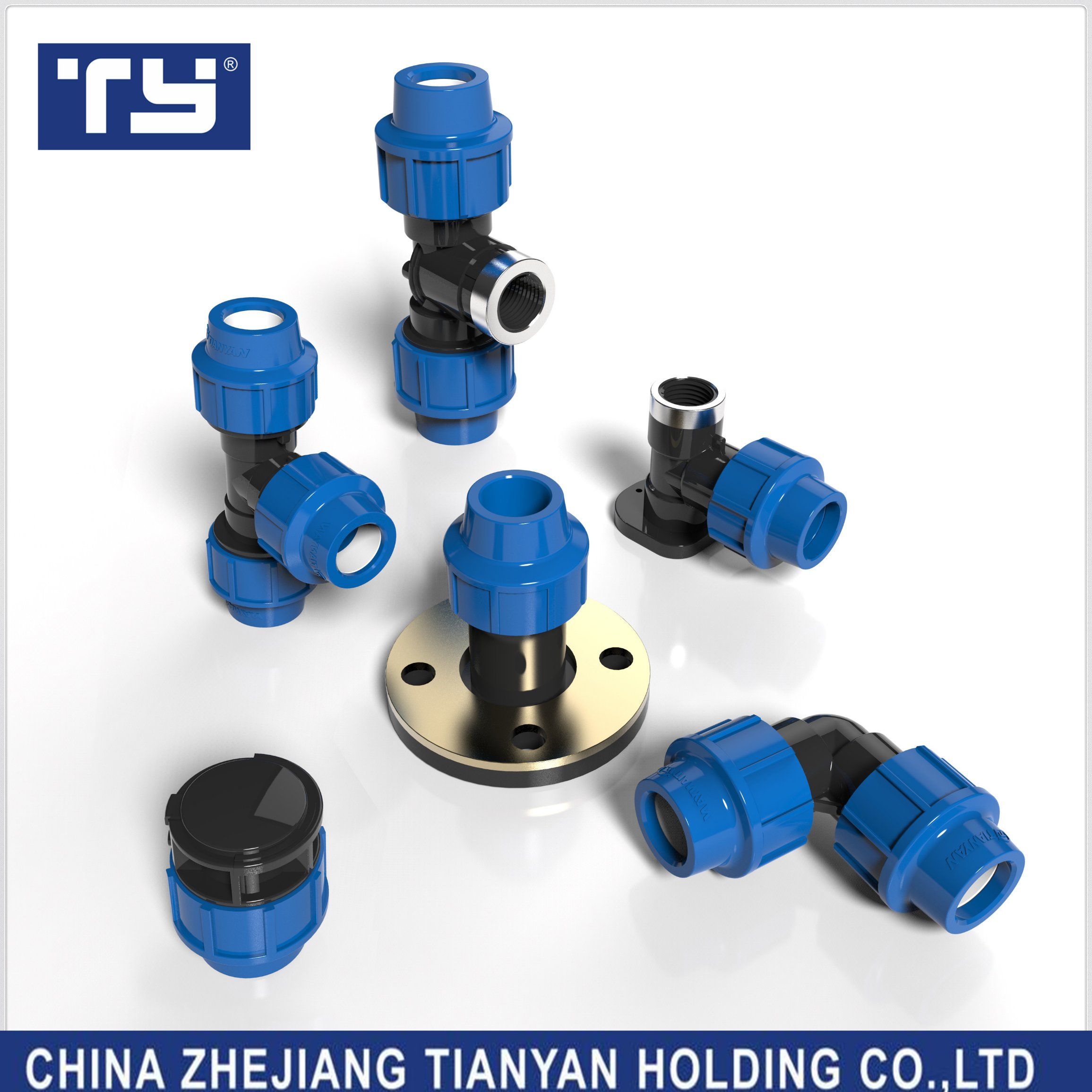 Factory Selling Cheapest High Quality PP Plastic All Size Available Quick Compression Flexible Rubber Pipe Fittings