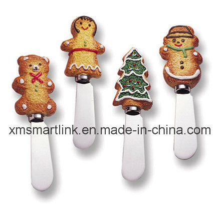 Gingerbread Butter Spreader, Stainless Steel Butter Knife