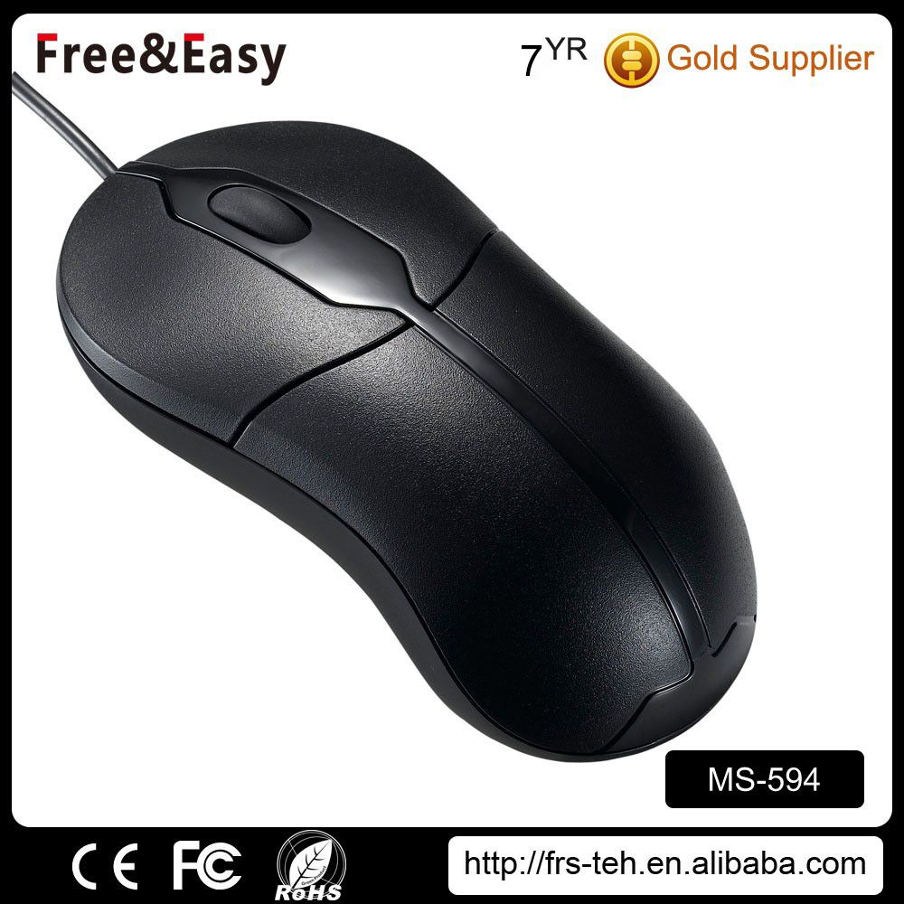 Custom Logo Black Optical 3 Buttons PC Wired USB Mouse