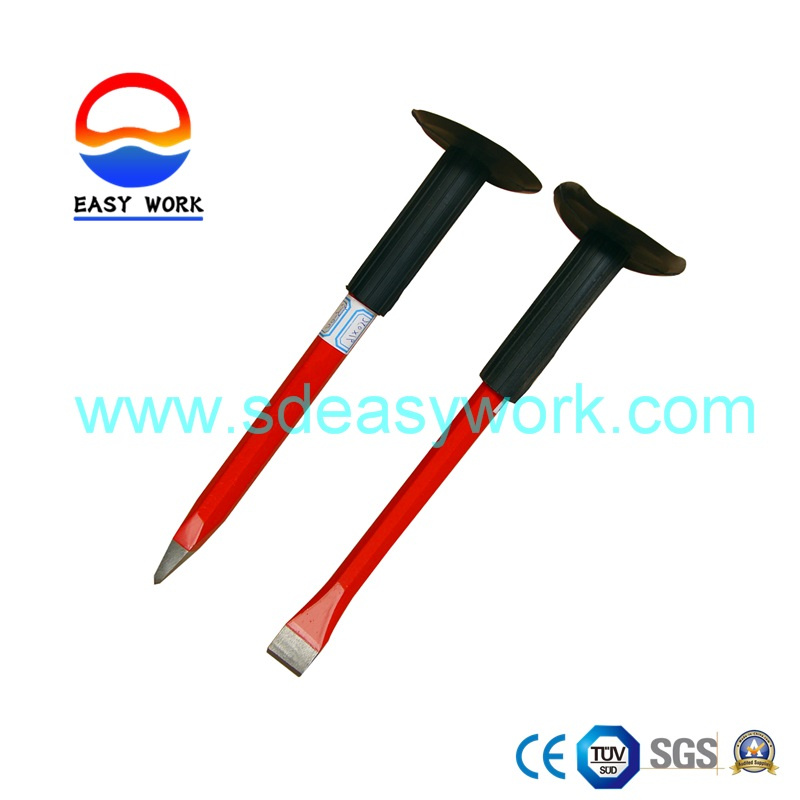 Drop Forged Stone Chisel/Cold Chisel with Small Black Rubber Handle