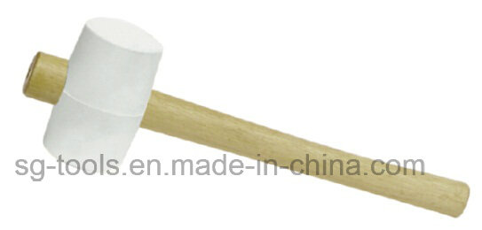 Rubber Hammer with Wooden Handle Working Building Tool