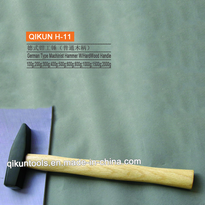 H-11 Construction Hardware Hand Tools Hardwood Handle German Type Machinist's Hammer