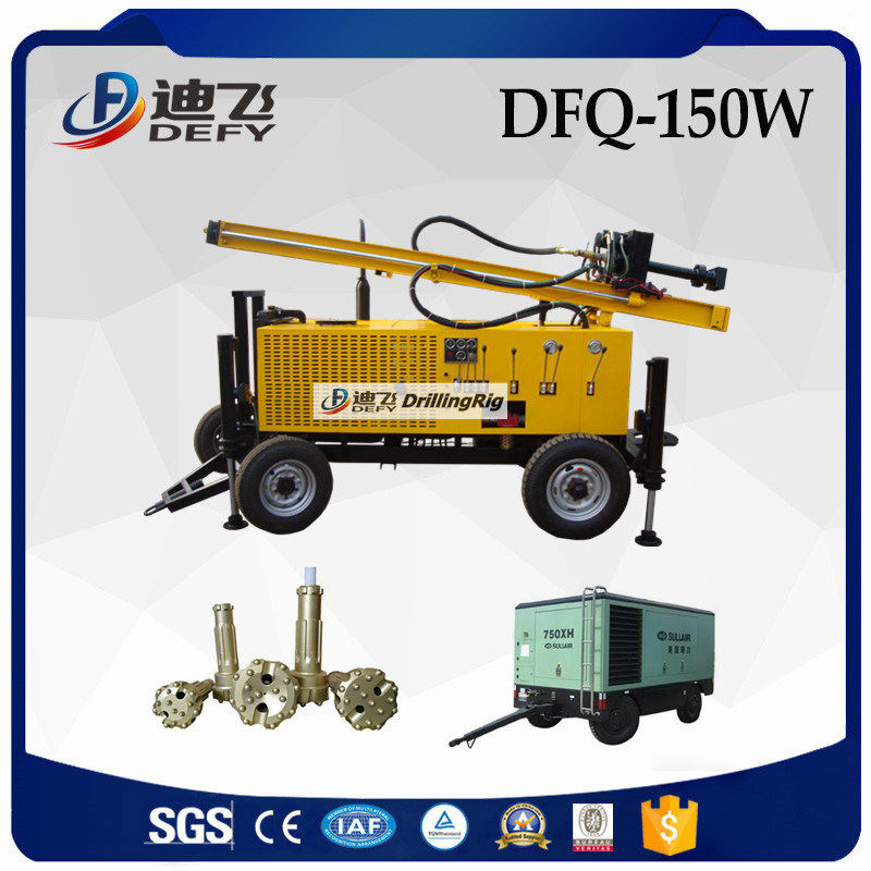 150m Depth Wheel Type DTH Hammer Drill for Water Well