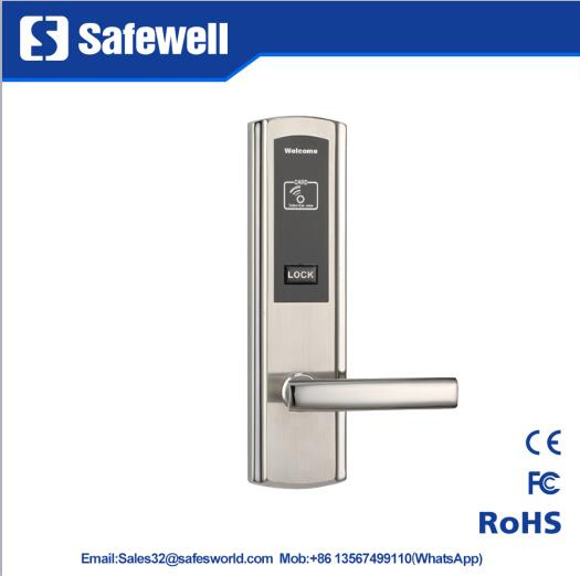 2mm 304 Stainless Steel Silver Color Hotel Door Lock