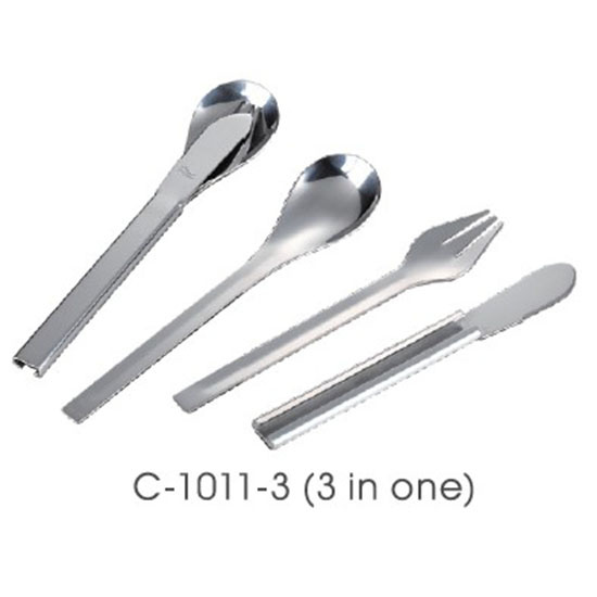Stainless Steel Chow Set Threepiece Spoon, Fork, Knife