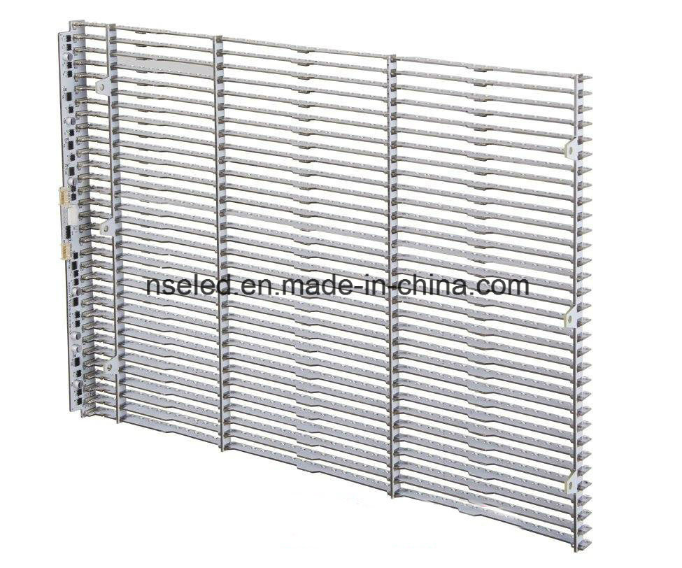 Outdoor Waterproof Transparent Grid LED Display LED Strip Screen for Glass Window Building