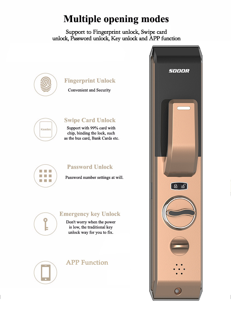 Intelligent European Fingerprint Door Lock for Home Security System