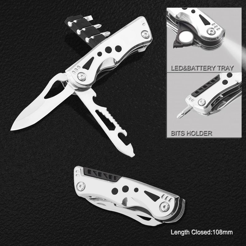 Multi Function Pocket Knife with LED Flashlight (#6209)