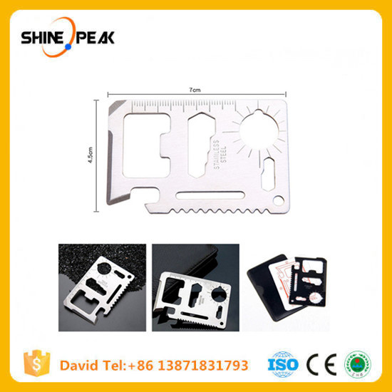 Multi Tools 11 in 1 Multifunction Outdoor Hunting Survival Camping Pocket Military Credit Card Knife Silver