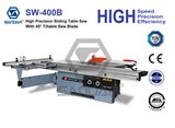 Woodworking Panel Sliding Table Saw with 45 Degree Tiltable Blade