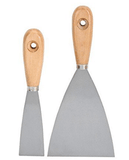 Wood Handle Mirror Polished Putty Knife Set