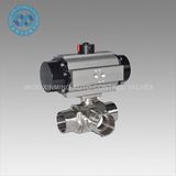 Pneumatic Actuator Three Way Sanitary Ball Valve